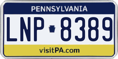 PA license plate LNP8389