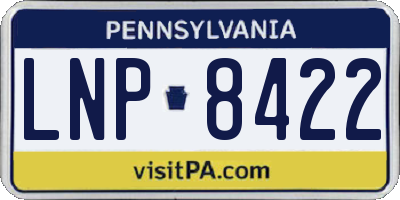 PA license plate LNP8422