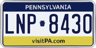 PA license plate LNP8430