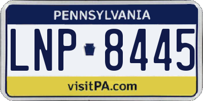 PA license plate LNP8445