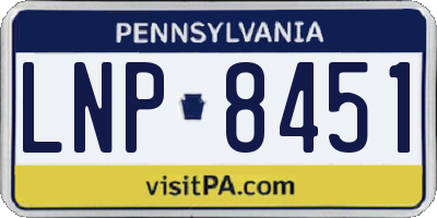 PA license plate LNP8451