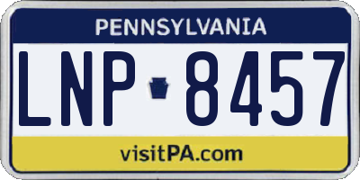 PA license plate LNP8457