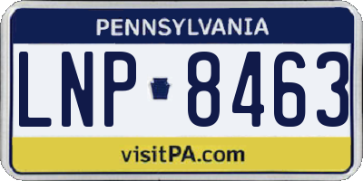 PA license plate LNP8463