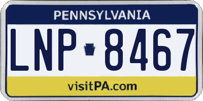 PA license plate LNP8467