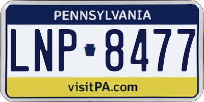PA license plate LNP8477