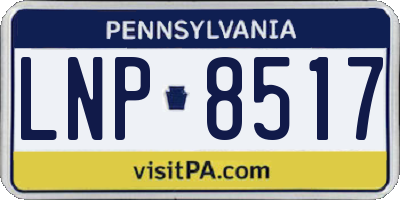 PA license plate LNP8517