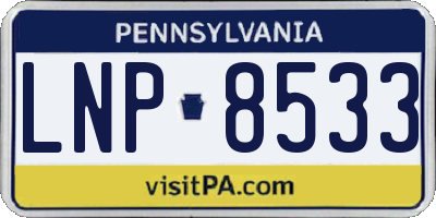PA license plate LNP8533