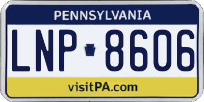 PA license plate LNP8606
