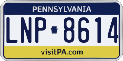 PA license plate LNP8614