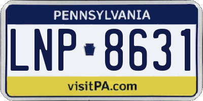PA license plate LNP8631