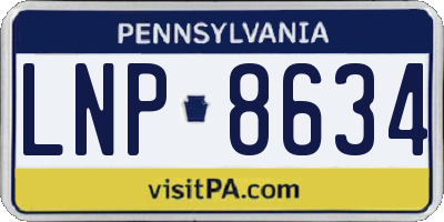 PA license plate LNP8634