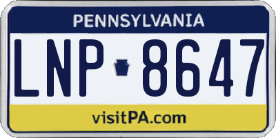 PA license plate LNP8647