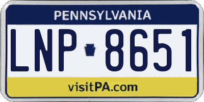 PA license plate LNP8651