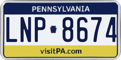 PA license plate LNP8674