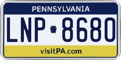 PA license plate LNP8680