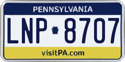 PA license plate LNP8707