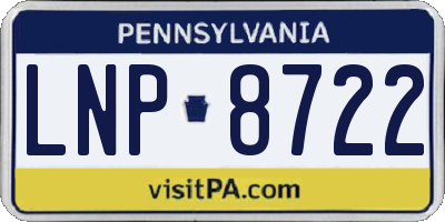 PA license plate LNP8722