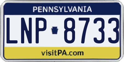 PA license plate LNP8733