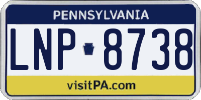 PA license plate LNP8738