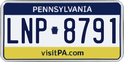 PA license plate LNP8791