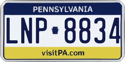 PA license plate LNP8834