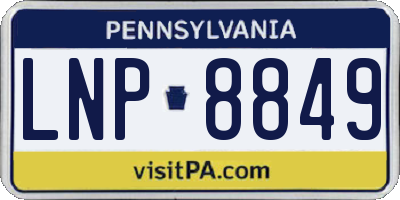 PA license plate LNP8849