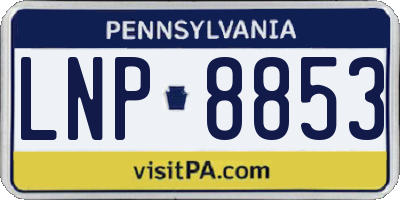 PA license plate LNP8853