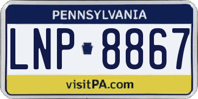 PA license plate LNP8867