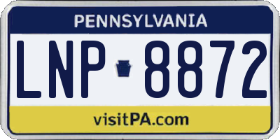 PA license plate LNP8872