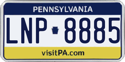 PA license plate LNP8885