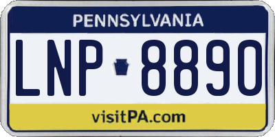 PA license plate LNP8890