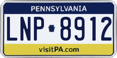 PA license plate LNP8912