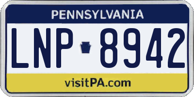 PA license plate LNP8942