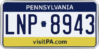 PA license plate LNP8943