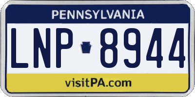 PA license plate LNP8944