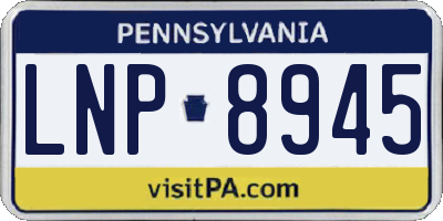 PA license plate LNP8945