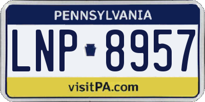 PA license plate LNP8957