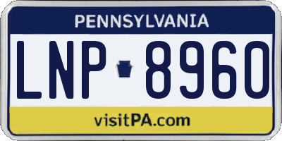 PA license plate LNP8960