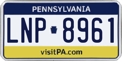PA license plate LNP8961