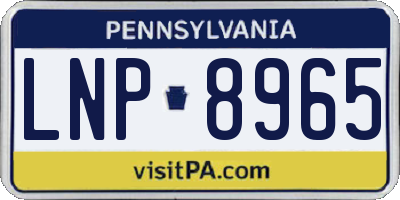 PA license plate LNP8965