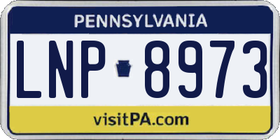 PA license plate LNP8973