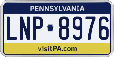 PA license plate LNP8976