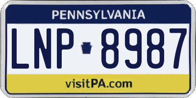 PA license plate LNP8987