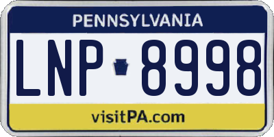 PA license plate LNP8998