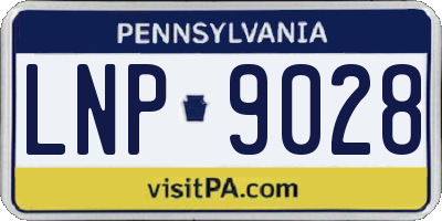 PA license plate LNP9028