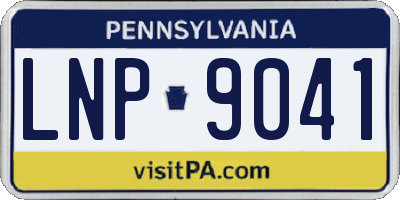 PA license plate LNP9041