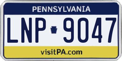 PA license plate LNP9047