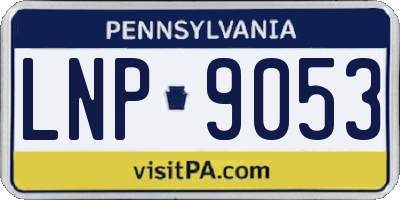 PA license plate LNP9053