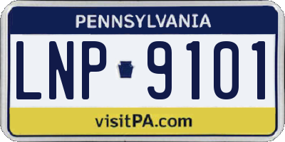 PA license plate LNP9101