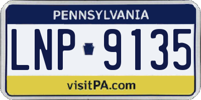 PA license plate LNP9135